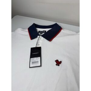 Mens Bad Birdie Pique Golf Polo Shirt Size L New With Tags USA Red White Blue